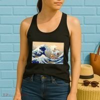 Hokusai The Great Wave Off Kanagawa Japanese Art Anime Women's Tank Top thumb 2