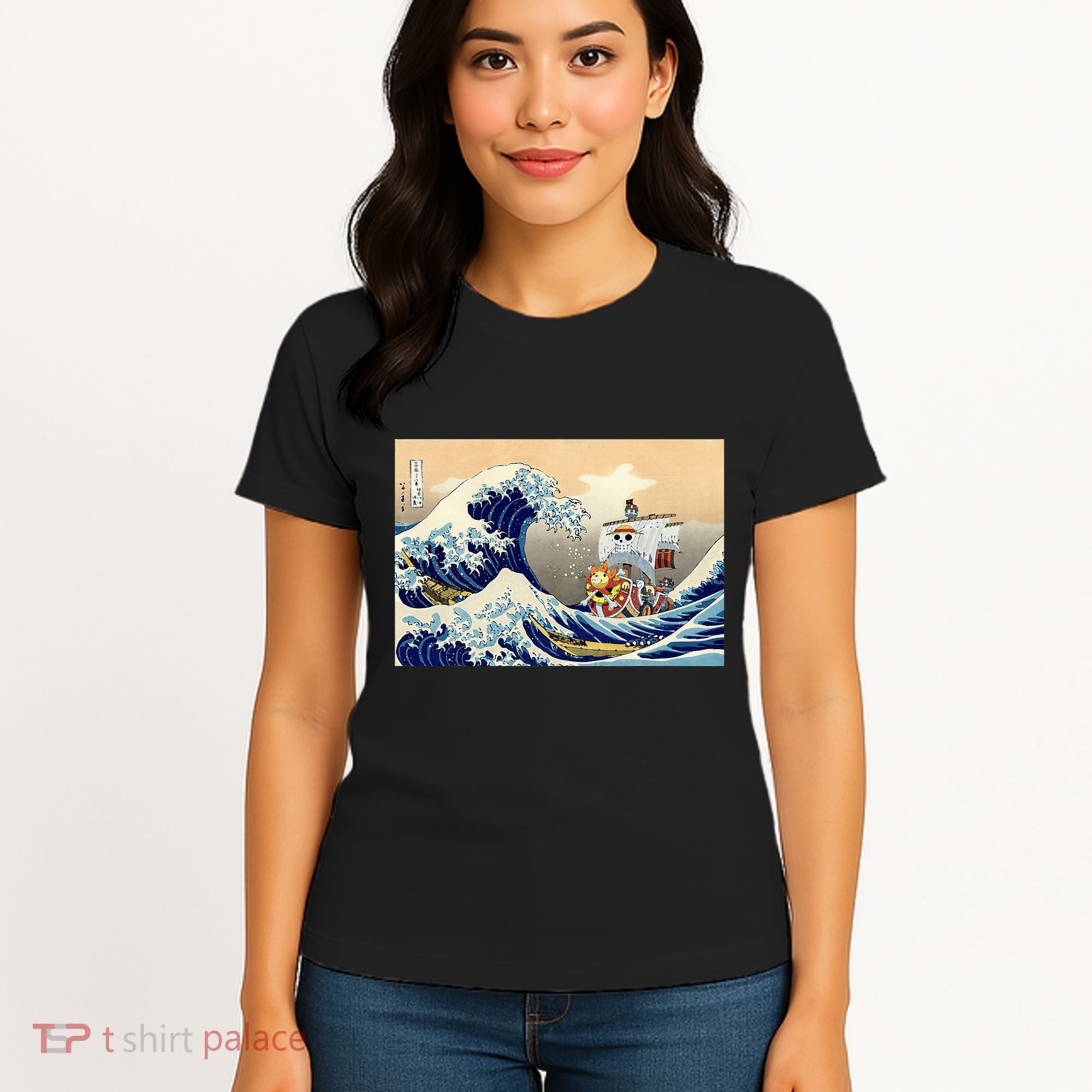 Hokusai The Great Wave Off Kanagawa Japanese Art Anime Women's T-Shirt