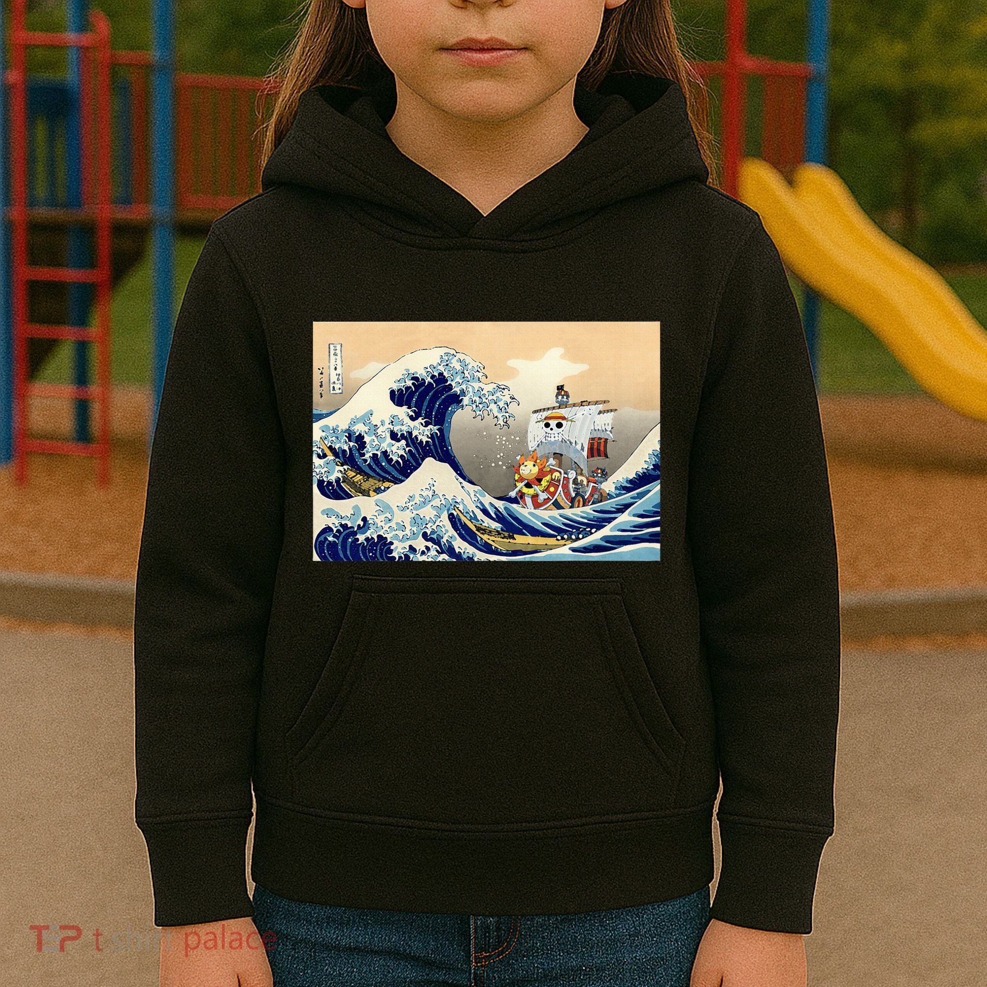 Hokusai The Great Wave Off Kanagawa Japanese Art Anime Kids Hoodie