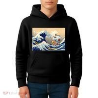Hokusai The Great Wave Off Kanagawa Japanese Art Anime Kids Hoodie thumb 4