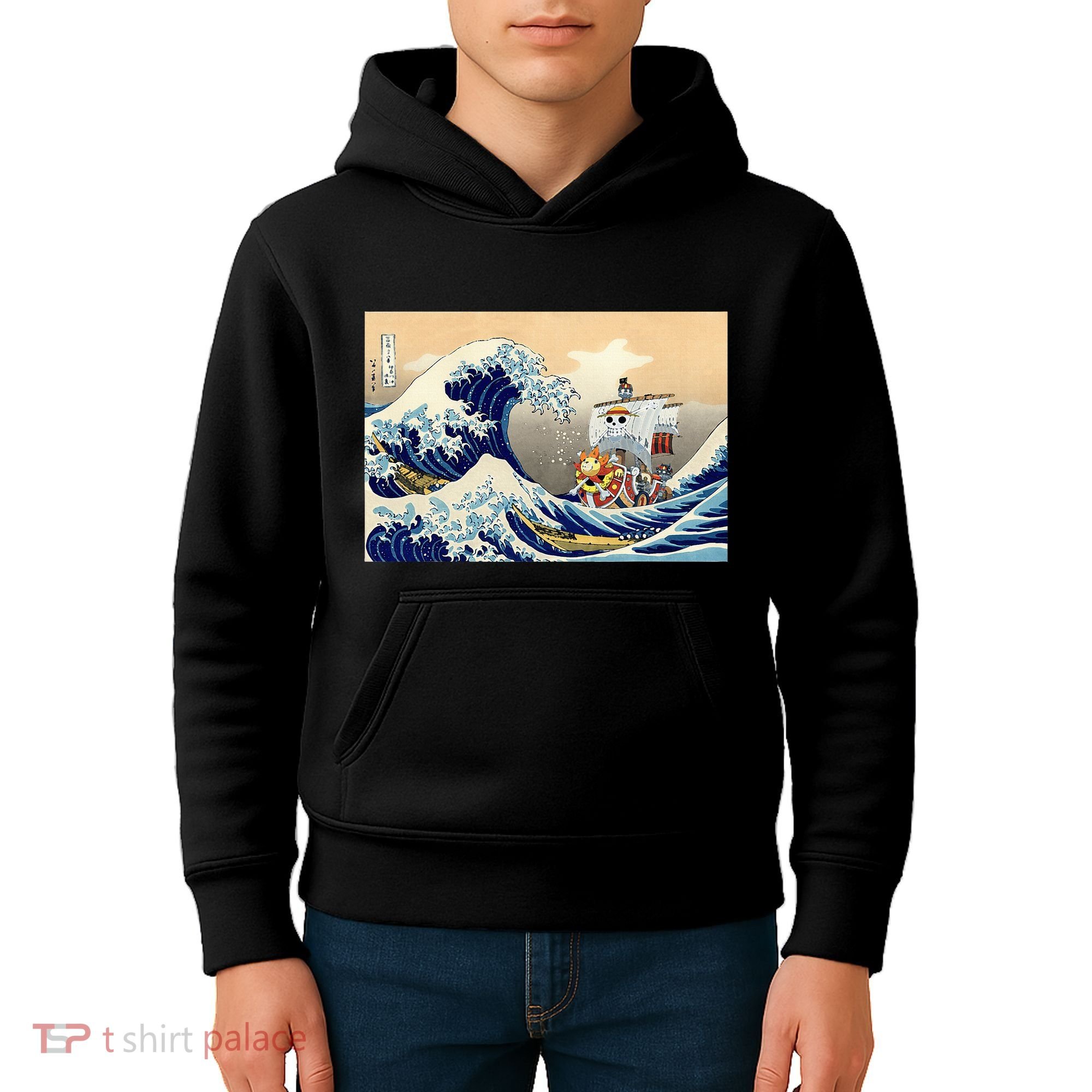 Hokusai The Great Wave Off Kanagawa Japanese Art Anime Kids Hoodie