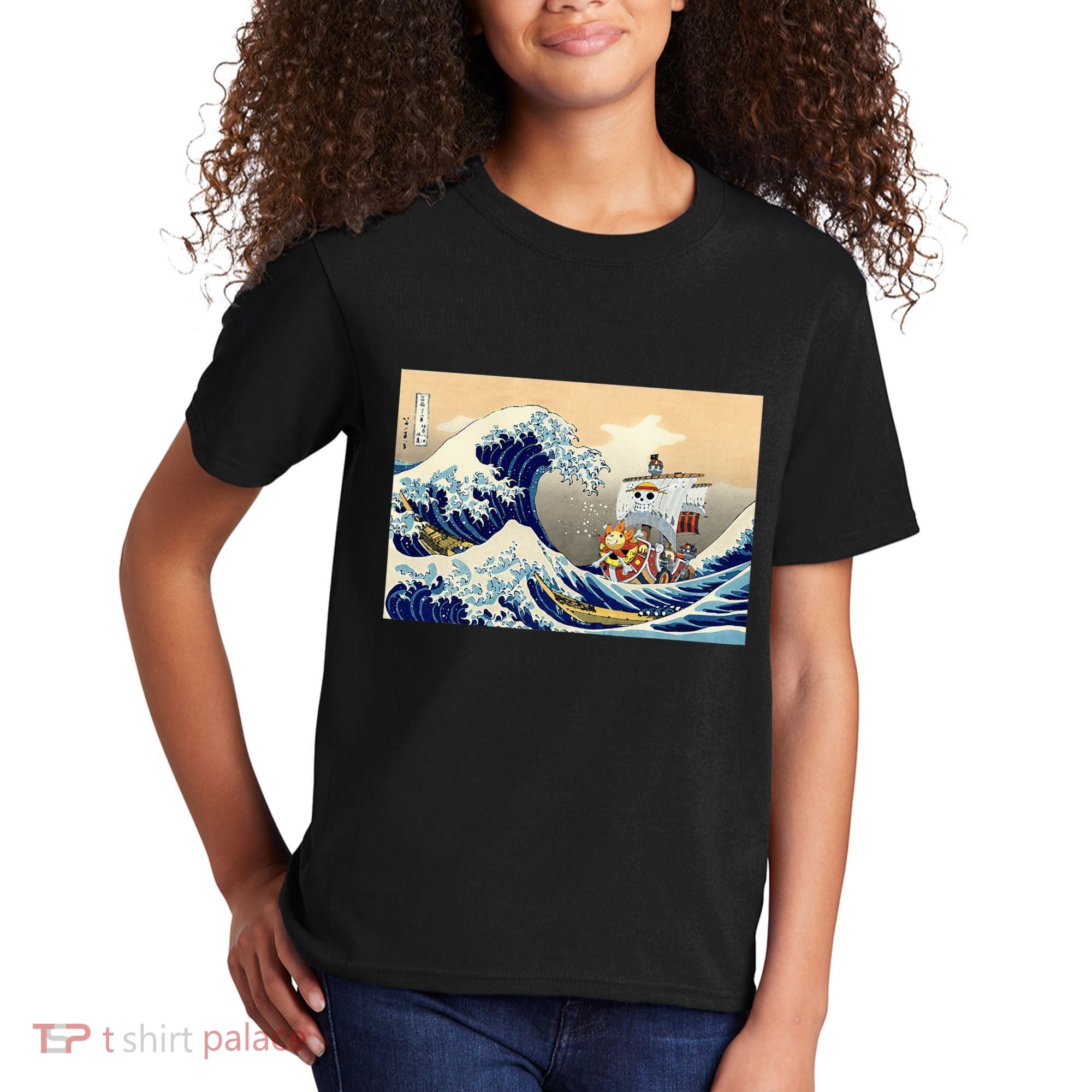 Hokusai The Great Wave Off Kanagawa Japanese Art Anime Kids T-Shirt