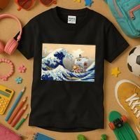 Hokusai The Great Wave Off Kanagawa Japanese Art Anime Kids T-Shirt thumb 3