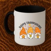 Happy Thanksgiving Gnome Festive Holiday Coffee Mug thumb 2