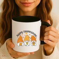 Happy Thanksgiving Gnome Festive Holiday Coffee Mug thumb 3