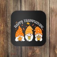 Happy Thanksgiving Gnome Festive Holiday Coaster thumb 0