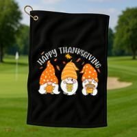 Happy Thanksgiving Gnome Festive Holiday Golf Towel thumb 1