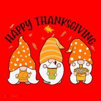 Happy Thanksgiving Gnome Festive Holiday Santa Hat thumb 1