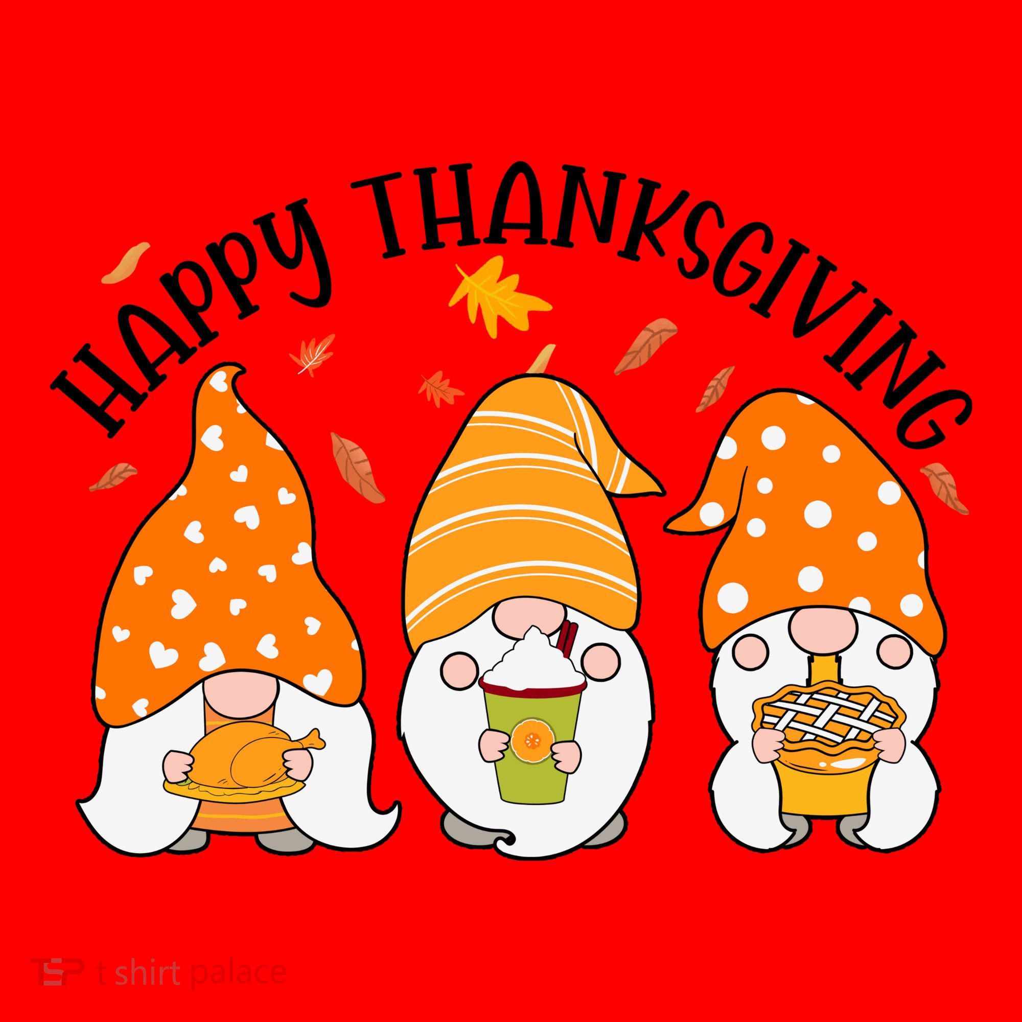 Happy Thanksgiving Gnome Festive Holiday Santa Hat