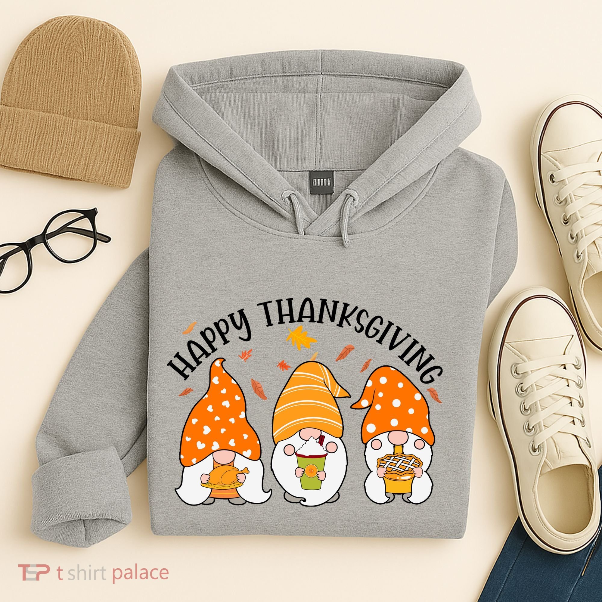 Happy Thanksgiving Gnome Festive Holiday Hoodie