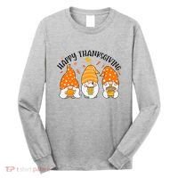 Happy Thanksgiving Gnome Festive Holiday Long Sleeve Shirt thumb 0