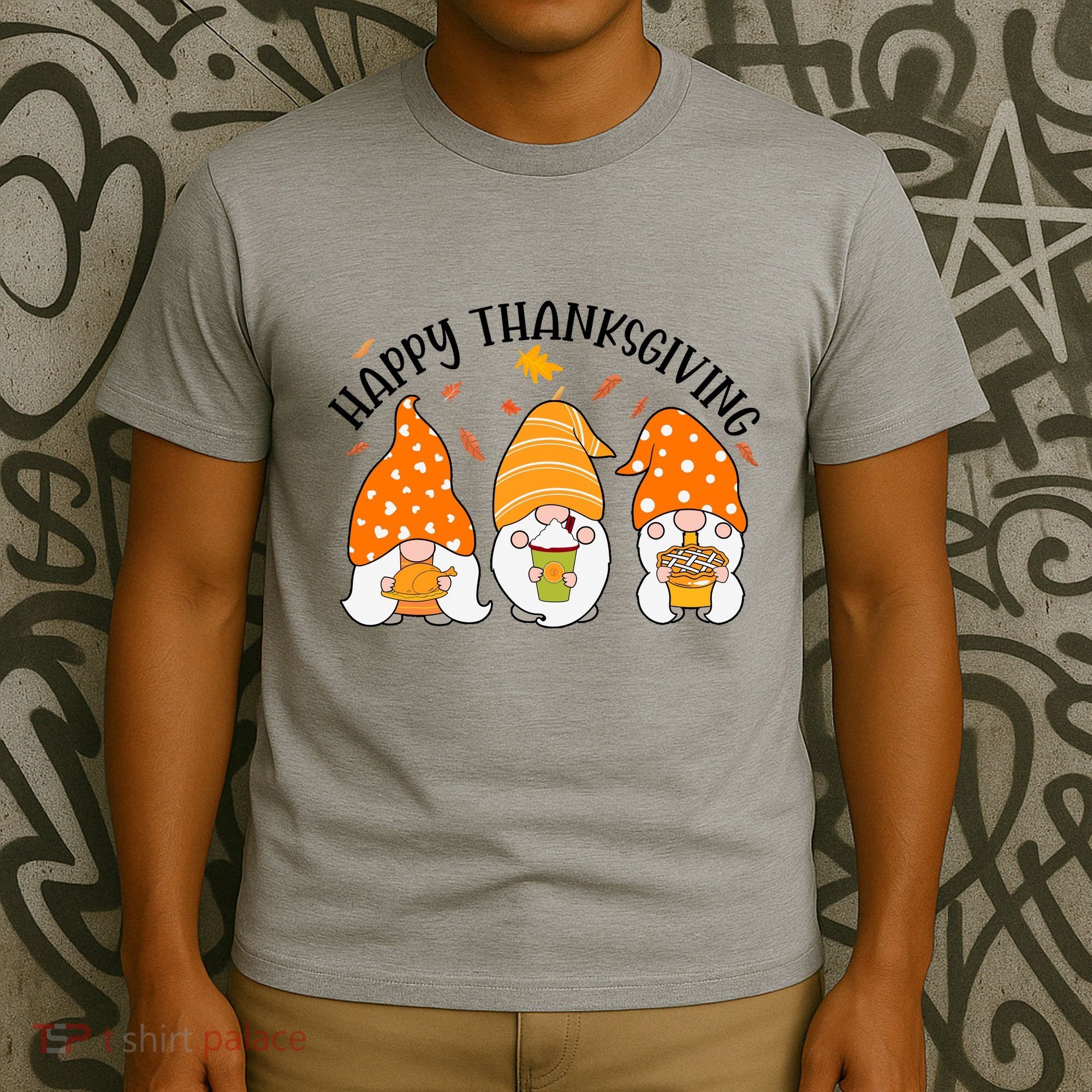 Happy Thanksgiving Gnome Festive Holiday T-Shirt