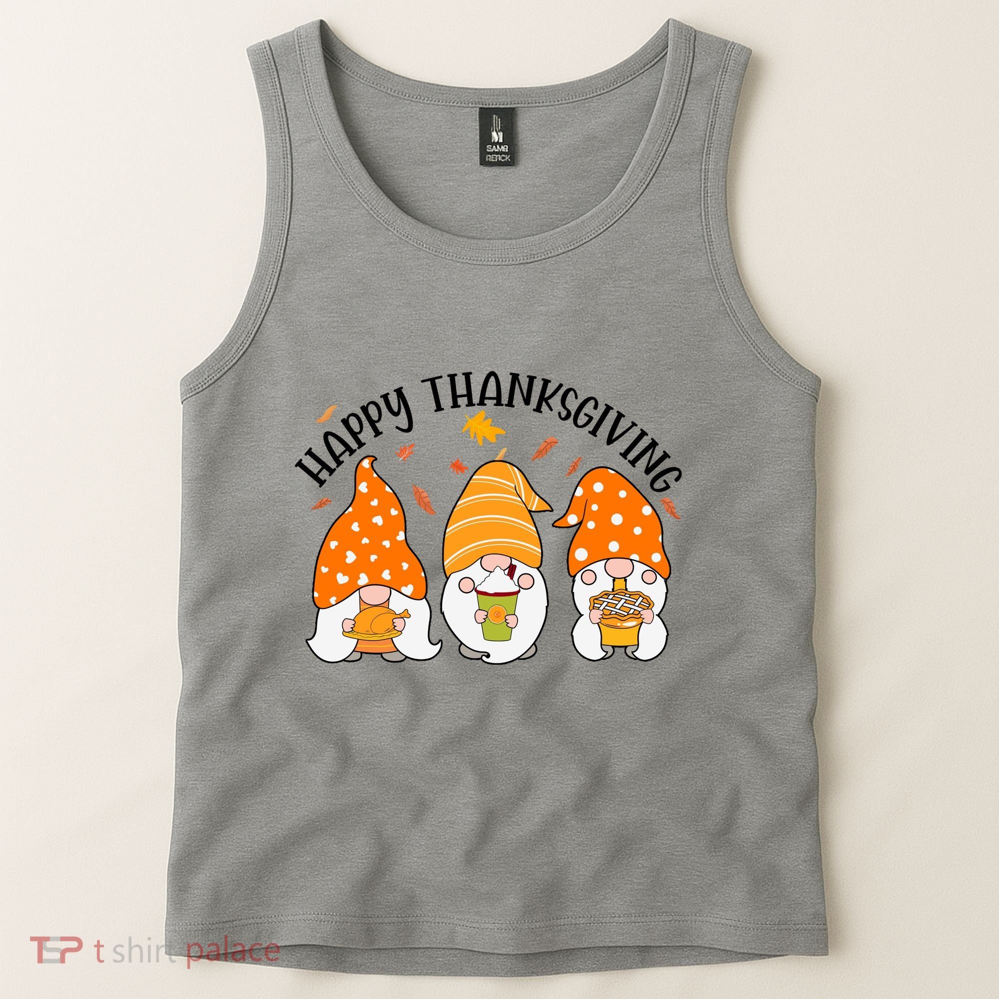 Happy Thanksgiving Gnome Festive Holiday Tank Top