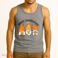 Happy Thanksgiving Gnome Festive Holiday Tank Top thumb 3