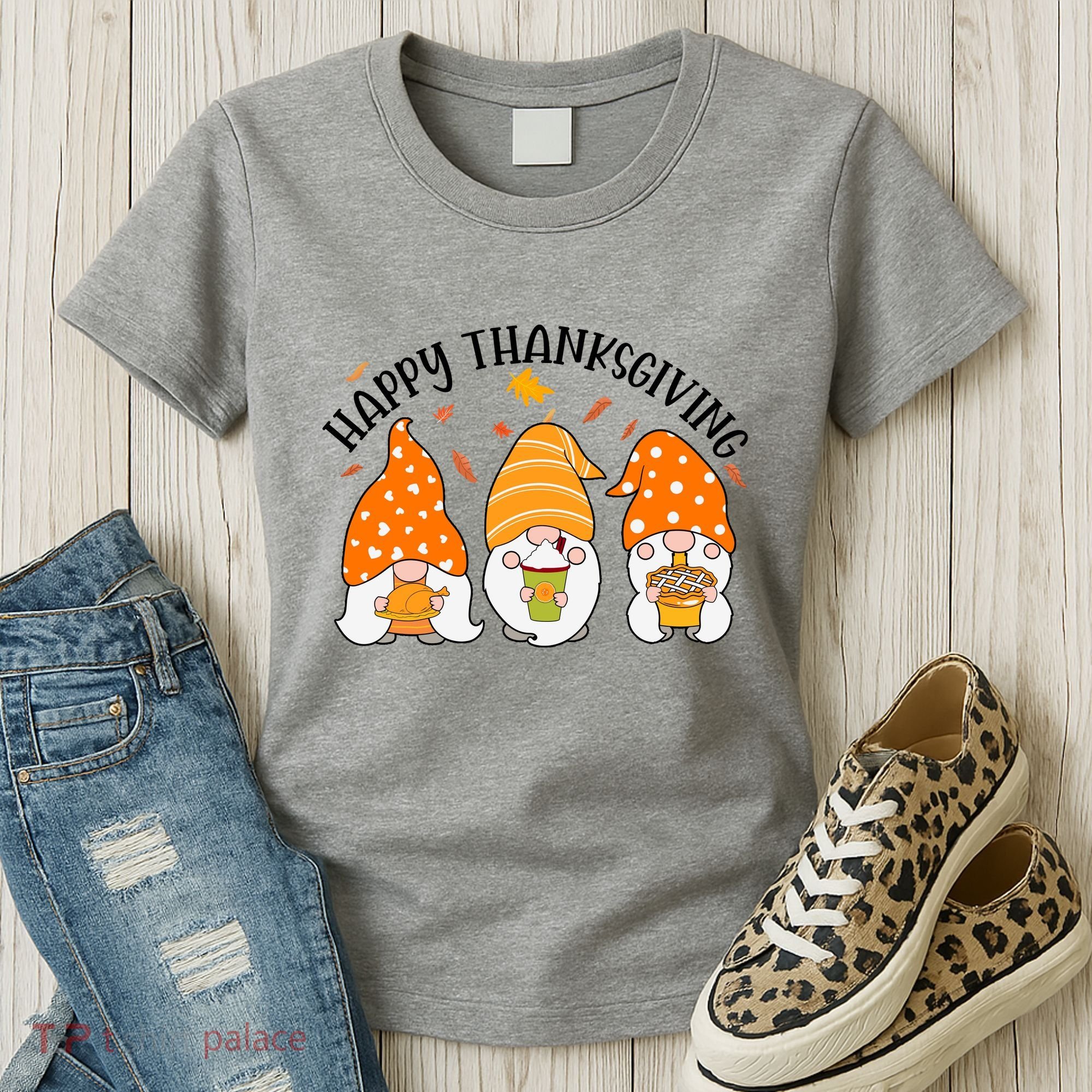 Happy Thanksgiving Gnome Festive Holiday Women's T-Shirt