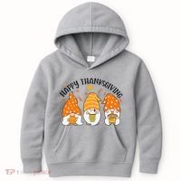 Happy Thanksgiving Gnome Festive Holiday Kids Hoodie thumb 0