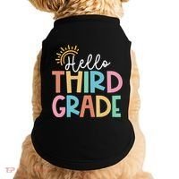 Hello Third Grade Team 3rd Grade Back To School Teacher Doggie Tank thumb 0