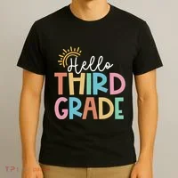 Hello Third Grade Team 3rd Grade Back To School Teacher T-Shirt thumb 3