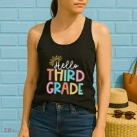 Hello Third Grade Team 3rd Grade Back To School Teacher Women's Tank Top thumb 2
