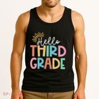 Hello Third Grade Team 3rd Grade Back To School Teacher Tank Top thumb 3