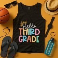 Hello Third Grade Team 3rd Grade Back To School Teacher Tank Top thumb 4