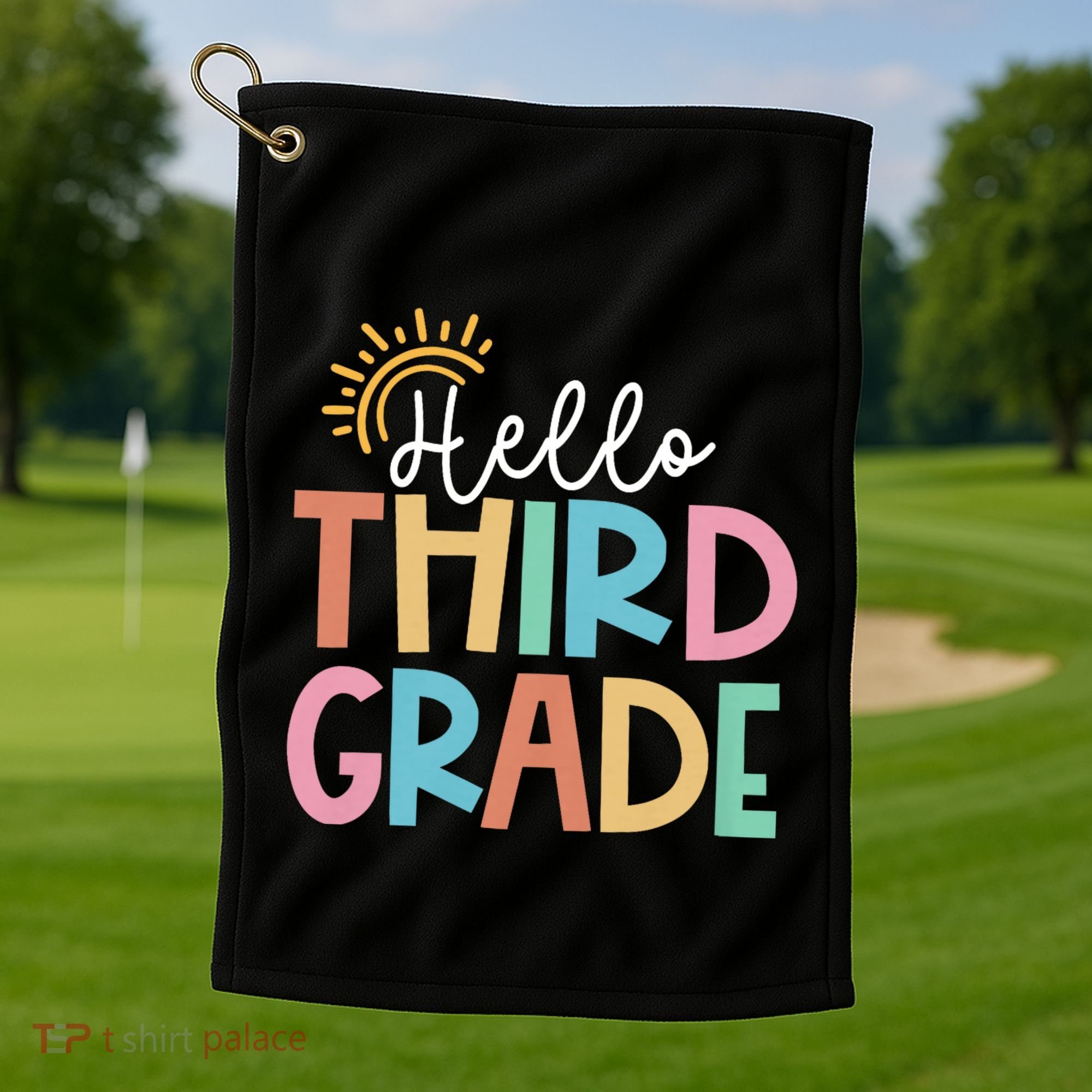 Hello Third Grade Team 3rd Grade Back To School Teacher Golf Towel