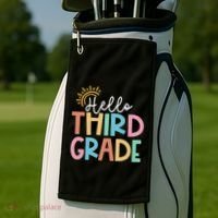 Hello Third Grade Team 3rd Grade Back To School Teacher Golf Towel thumb 2