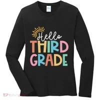 Hello Third Grade Team 3rd Grade Back To School Teacher Women's Long Sleeve Shirt thumb 0