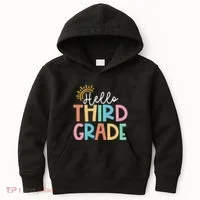 Hello Third Grade Team 3rd Grade Back To School Teacher Kids Hoodie thumb 0
