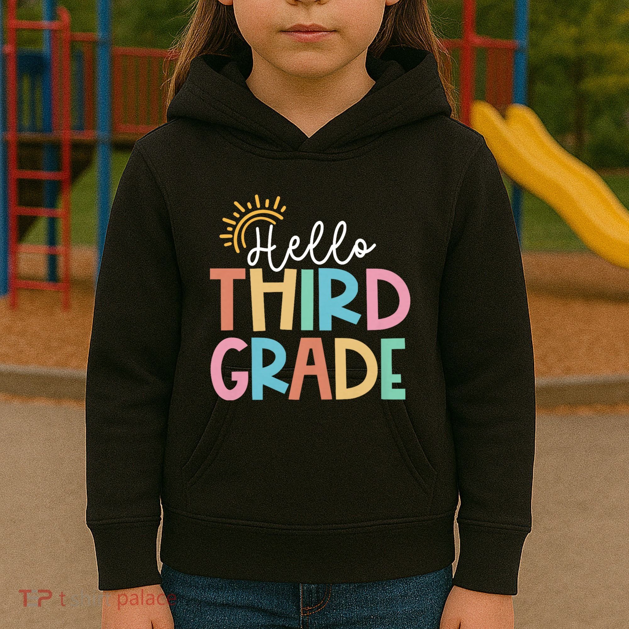 Hello Third Grade Team 3rd Grade Back To School Teacher Kids Hoodie