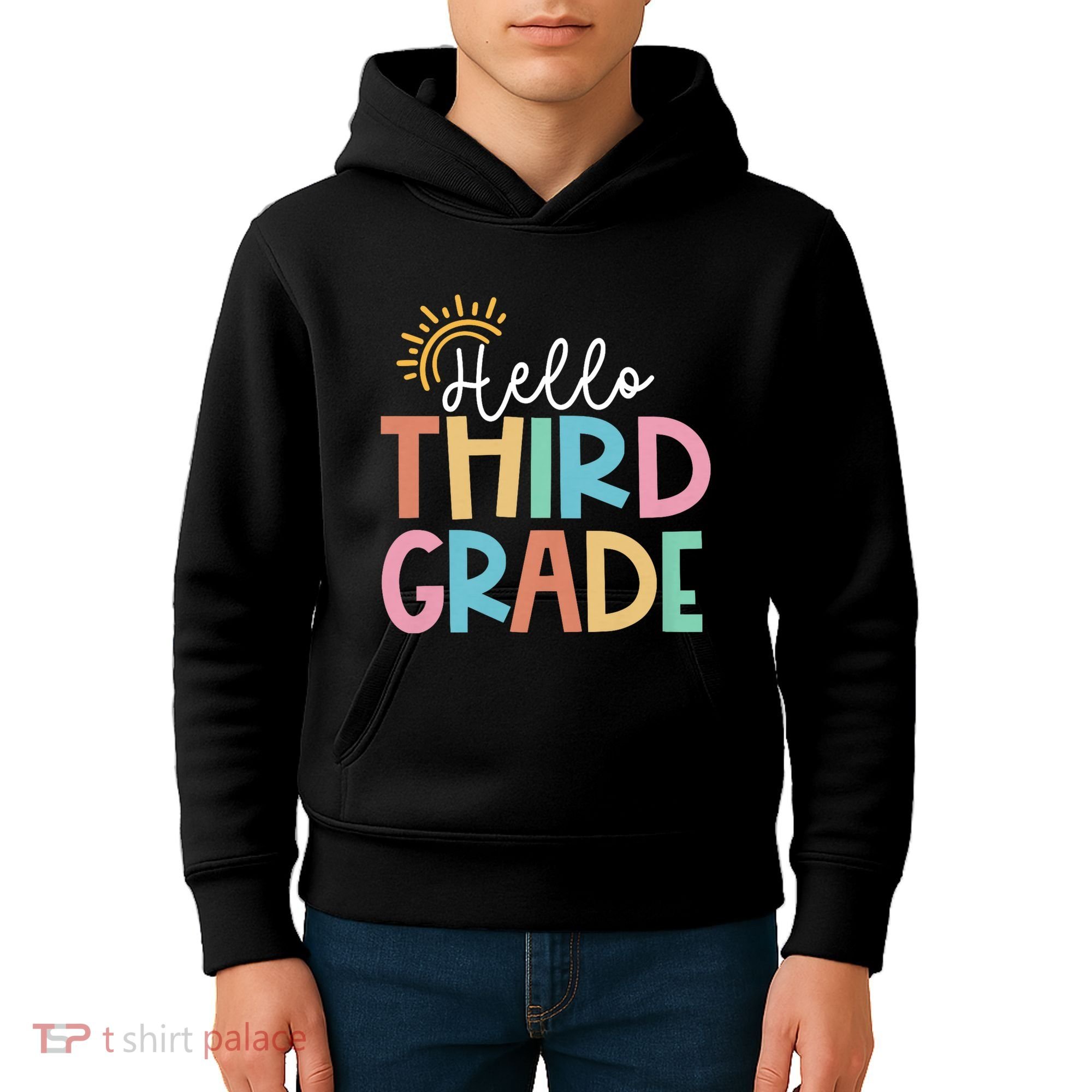 Hello Third Grade Team 3rd Grade Back To School Teacher Kids Hoodie