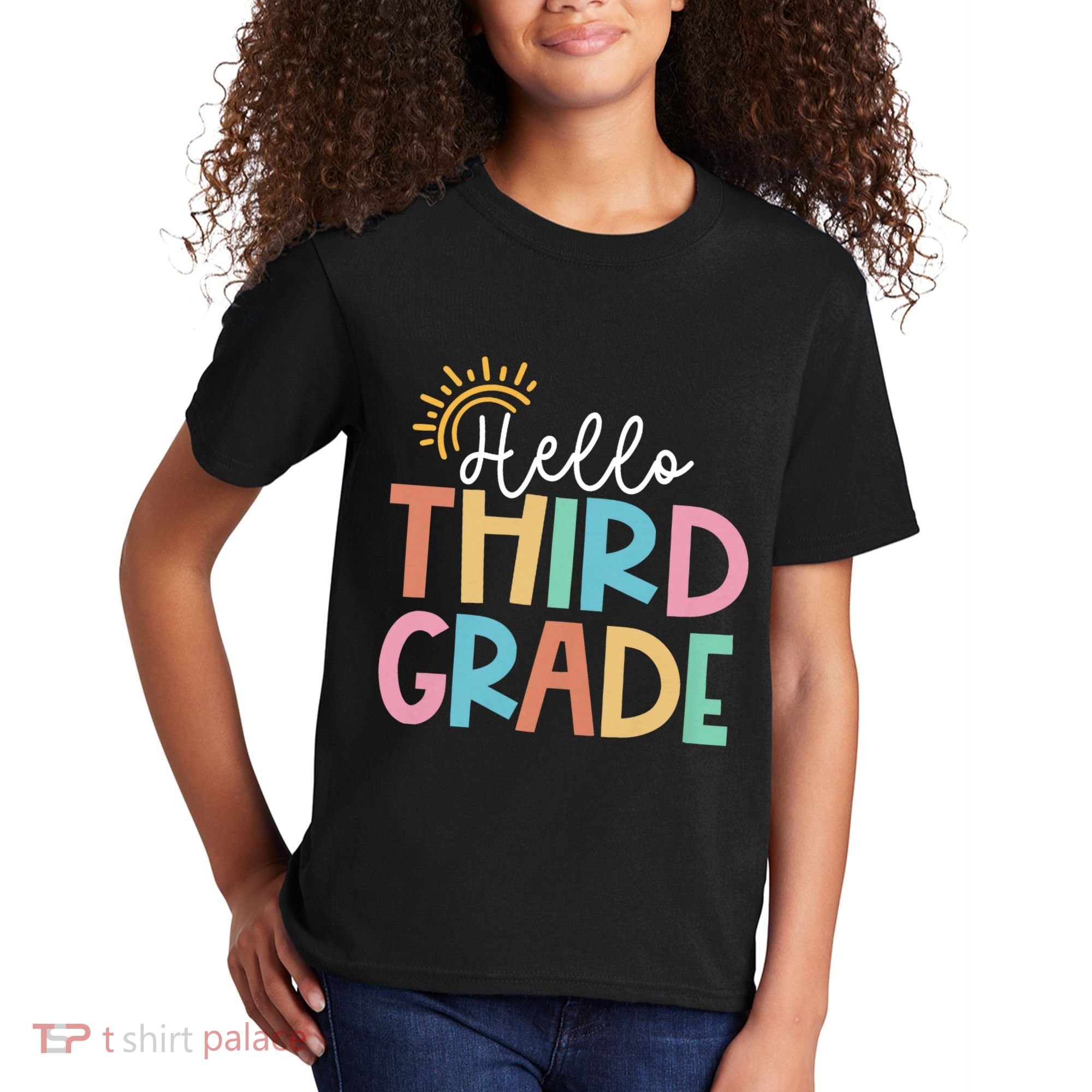 Hello Third Grade Team 3rd Grade Back To School Teacher Kids T-Shirt