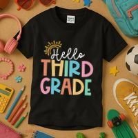 Hello Third Grade Team 3rd Grade Back To School Teacher Kids T-Shirt thumb 3