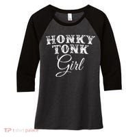 Honky Tonk Girl The Original Country Music Women's Tri-Blend 3/4-Sleeve Raglan Shirt thumb 0