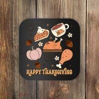 Happy Thanksgiving Groovy Family Thanksgiving Matching Outfits Coaster thumb 0