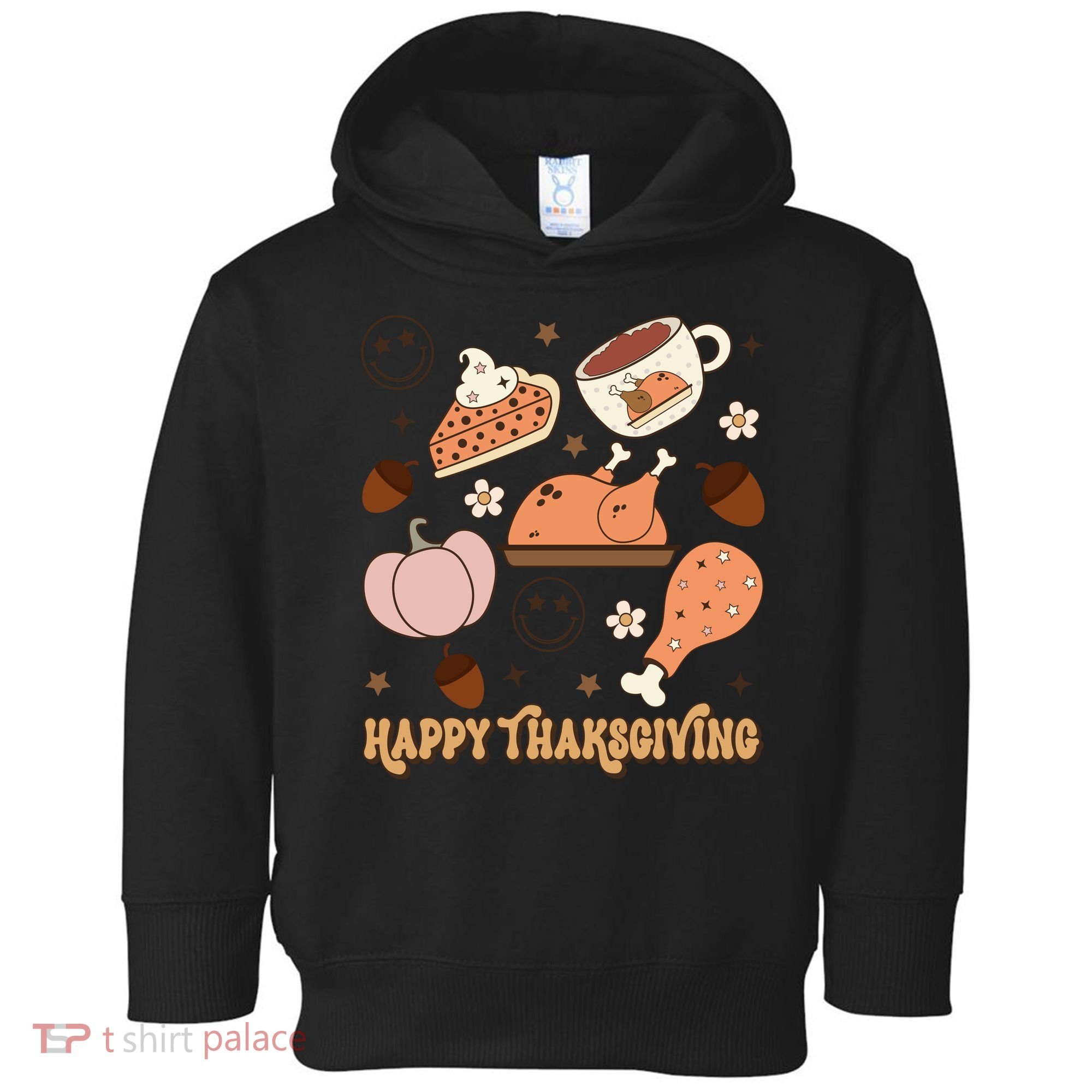 Happy Thanksgiving Groovy Family Thanksgiving Matching Outfits Toddler Hoodie