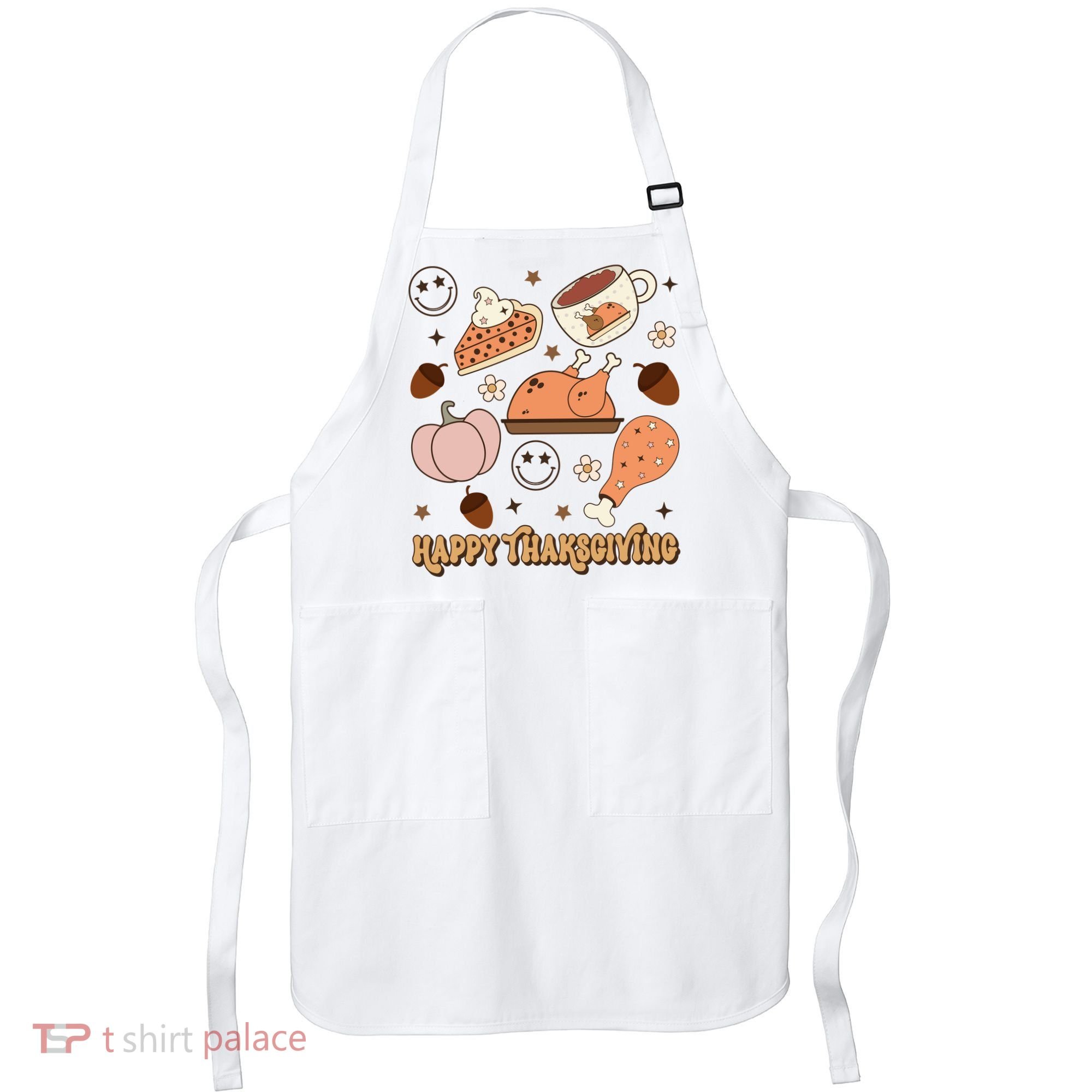 Happy Thanksgiving Groovy Family Thanksgiving Matching Outfits Apron