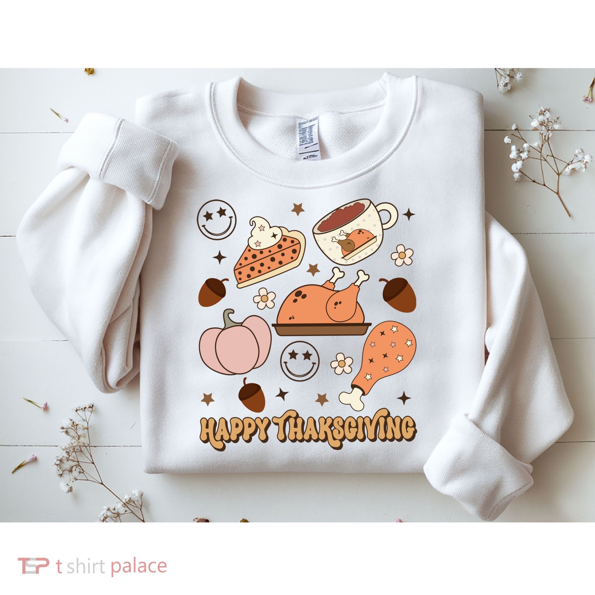 Happy Thanksgiving Groovy Family Thanksgiving Matching Outfits Sweatshirt