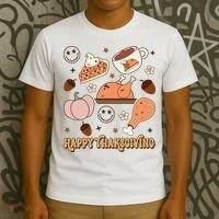 Happy Thanksgiving Groovy Family Thanksgiving Matching Outfits T-Shirt thumb 3
