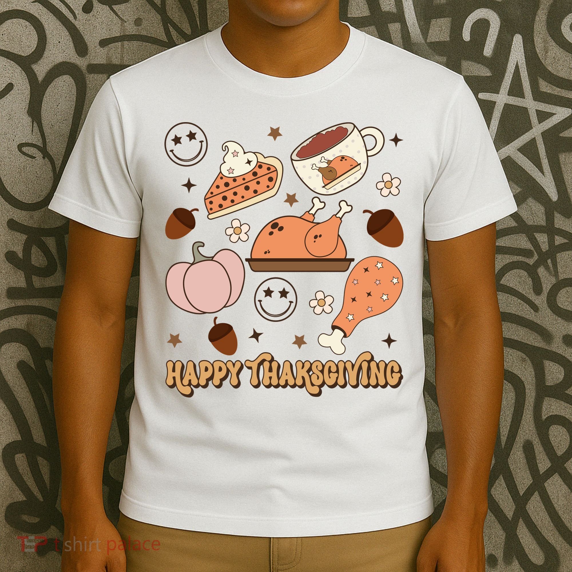 Happy Thanksgiving Groovy Family Thanksgiving Matching Outfits T-Shirt