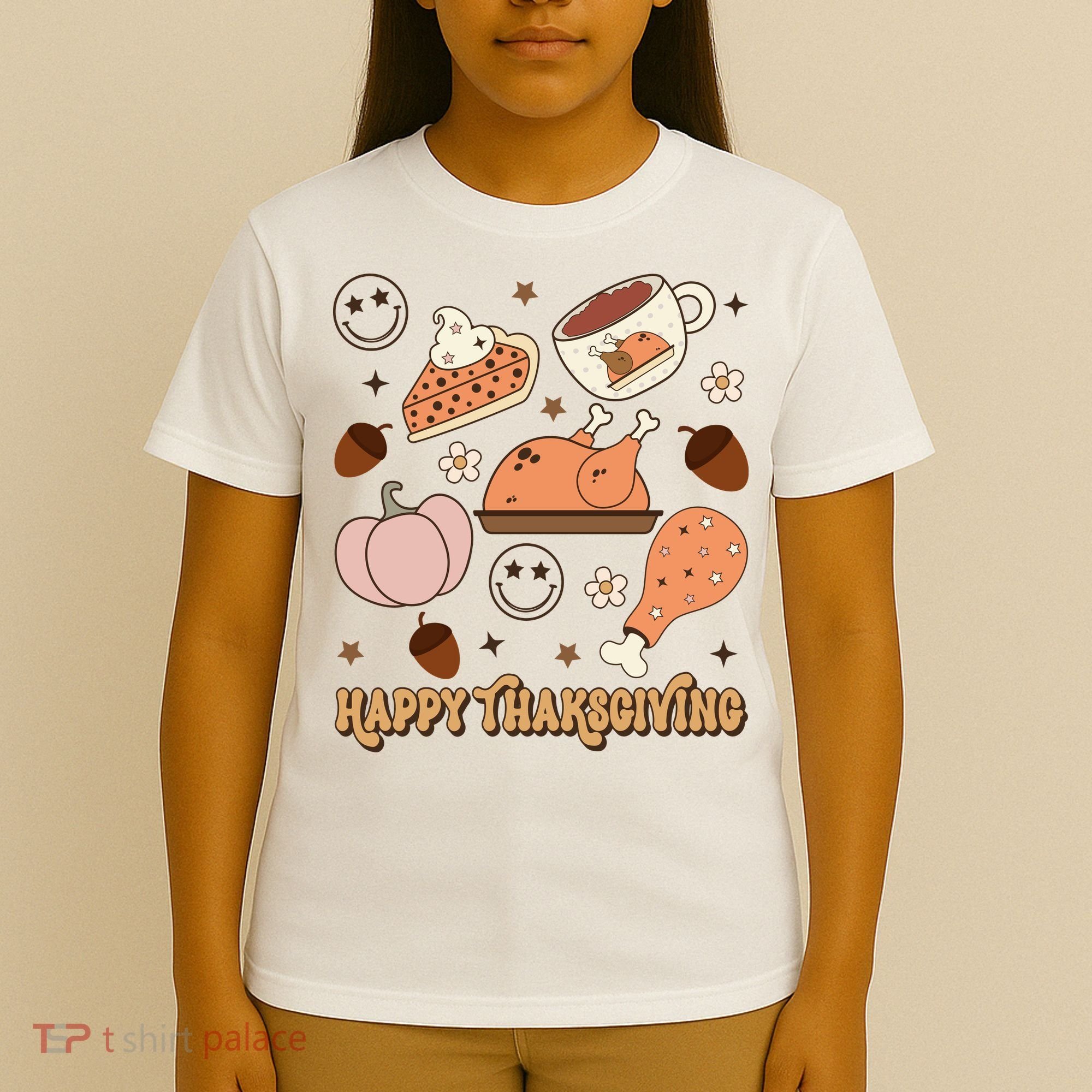 Happy Thanksgiving Groovy Family Thanksgiving Matching Outfits T-Shirt