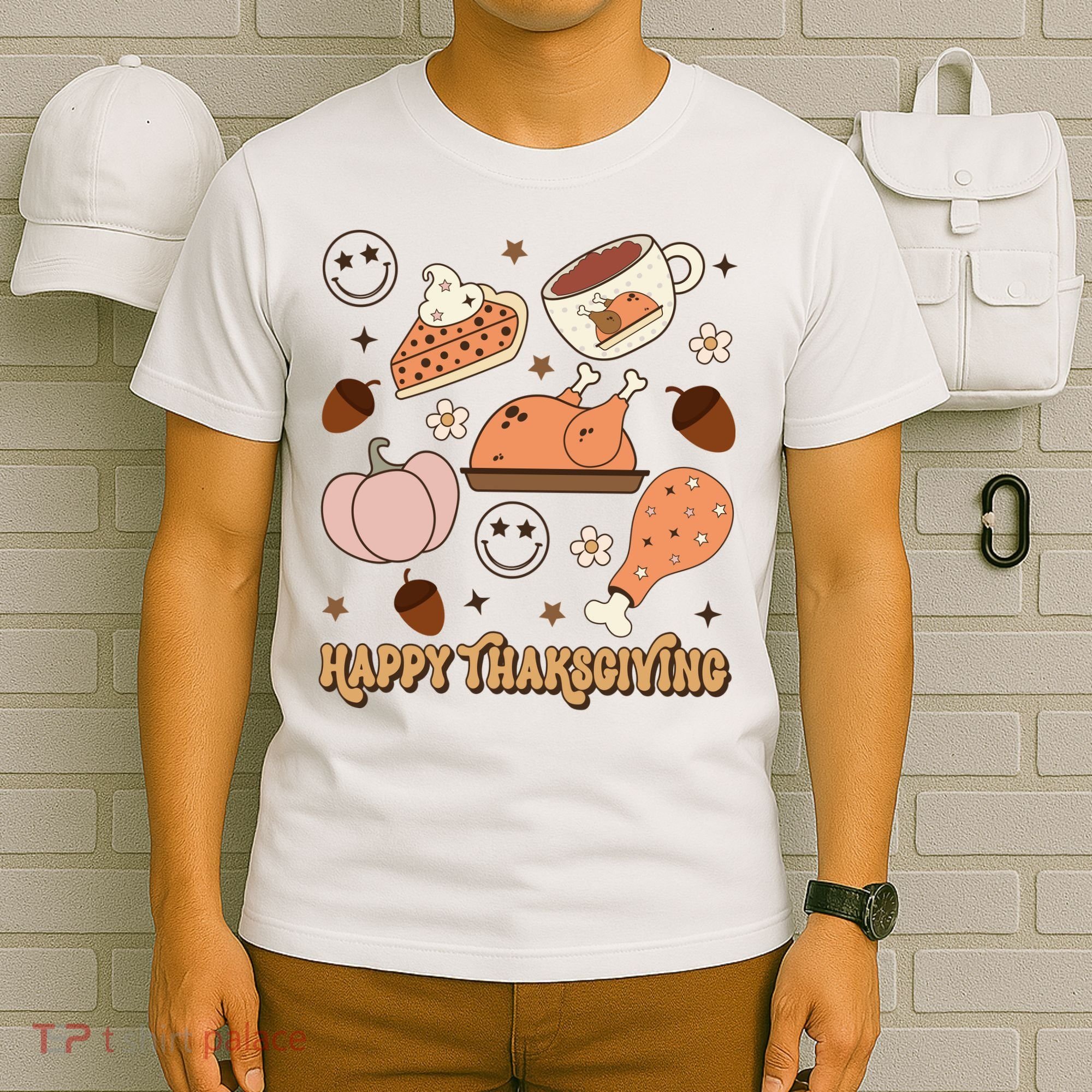 Happy Thanksgiving Groovy Family Thanksgiving Matching Outfits T-Shirt