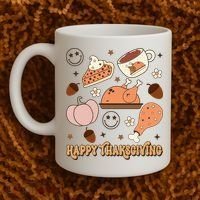 Happy Thanksgiving Groovy Family Thanksgiving Matching Outfits Coffee Mug thumb 2