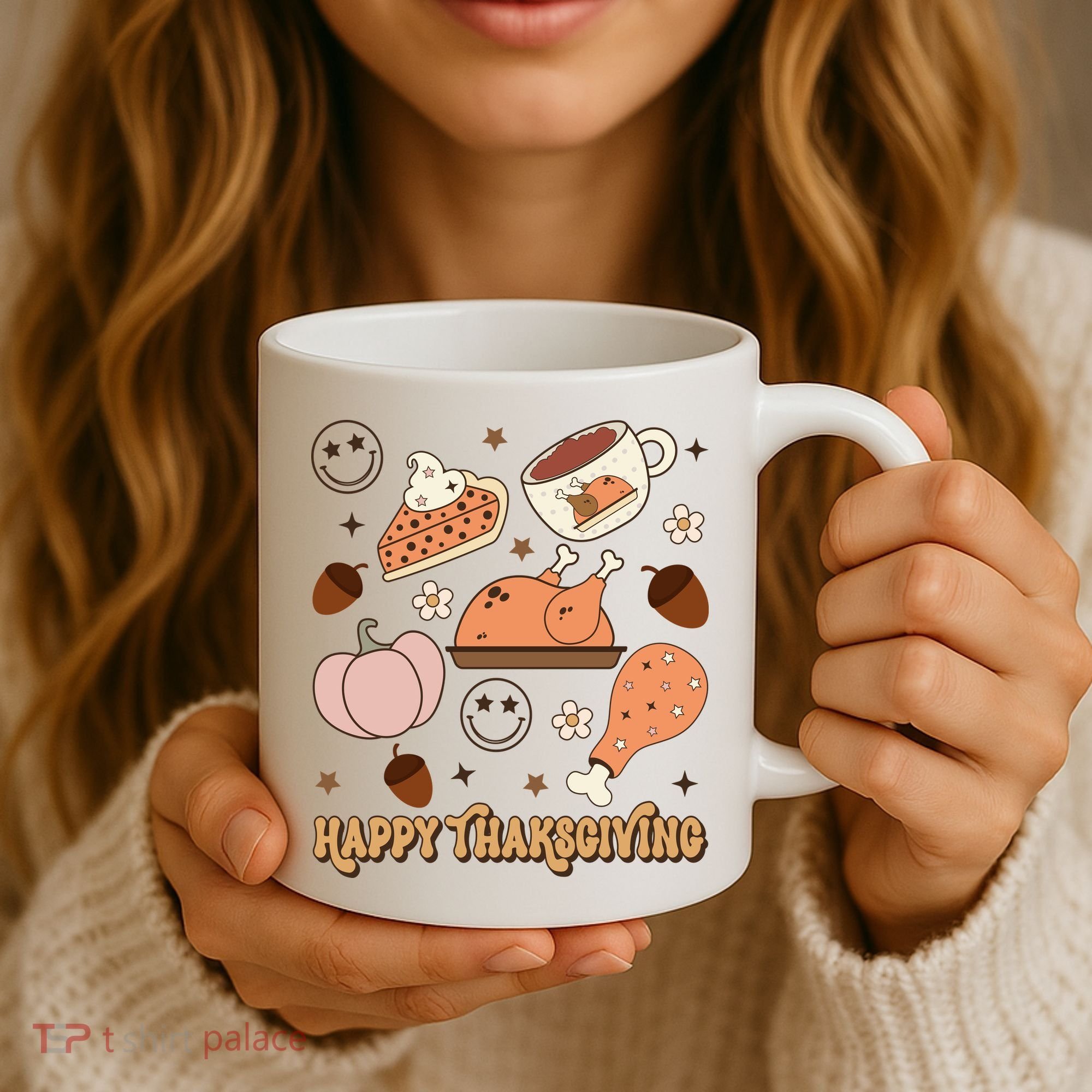 Happy Thanksgiving Groovy Family Thanksgiving Matching Outfits Coffee Mug