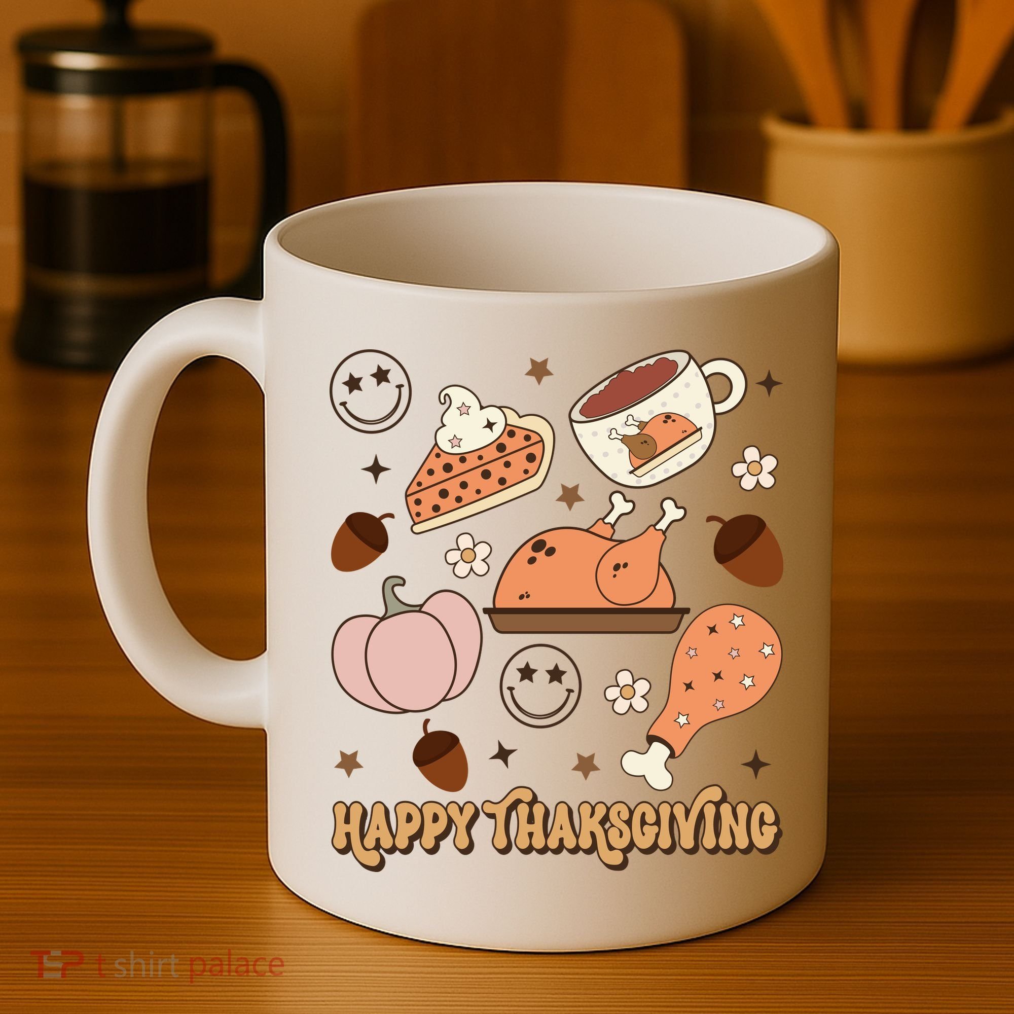 Happy Thanksgiving Groovy Family Thanksgiving Matching Outfits Coffee Mug