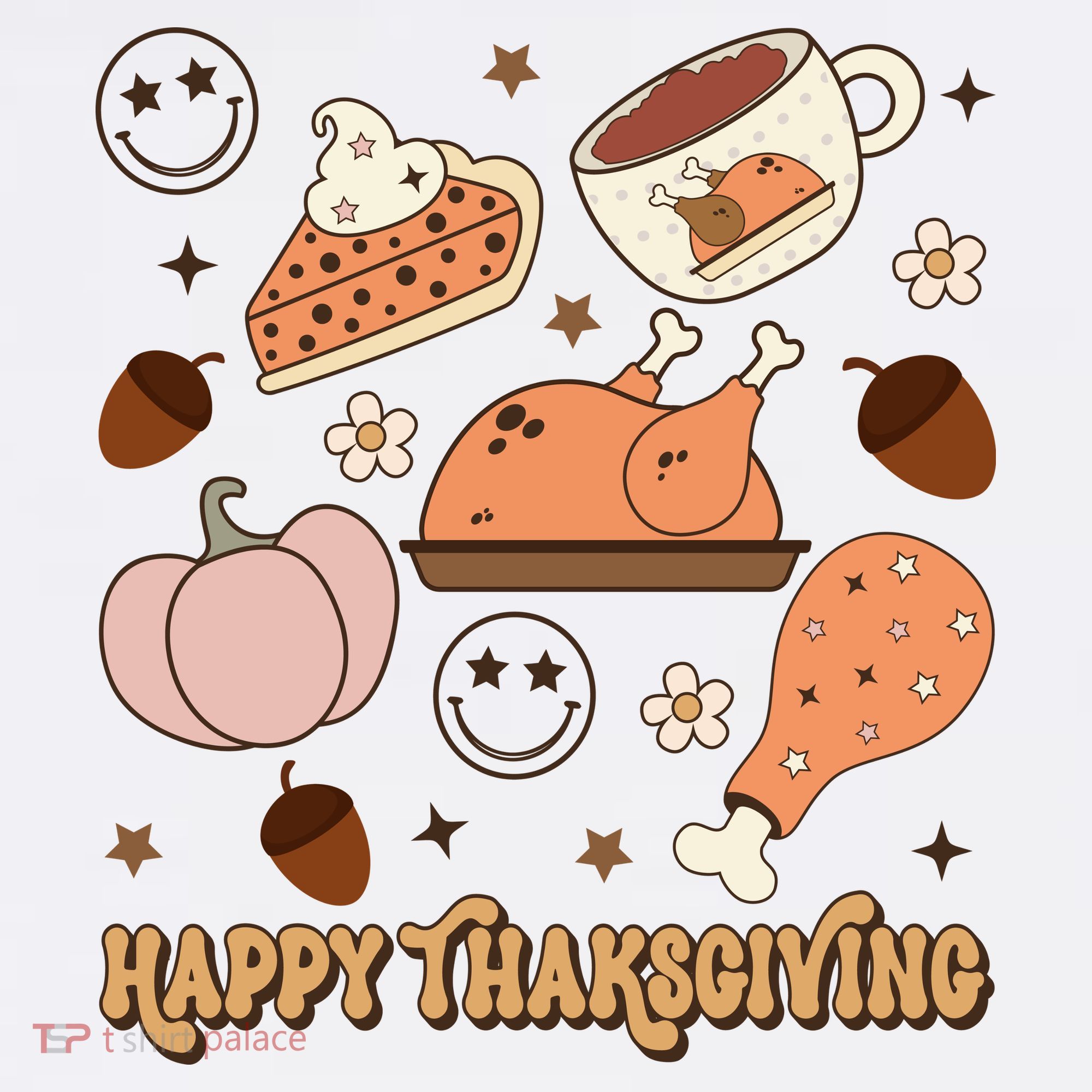 Happy Thanksgiving Groovy Family Thanksgiving Matching Outfits Women's Hoodie