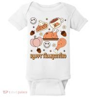 Happy Thanksgiving Groovy Family Thanksgiving Matching Outfits Baby Bodysuit thumb 0
