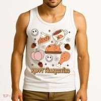 Happy Thanksgiving Groovy Family Thanksgiving Matching Outfits Tank Top thumb 3