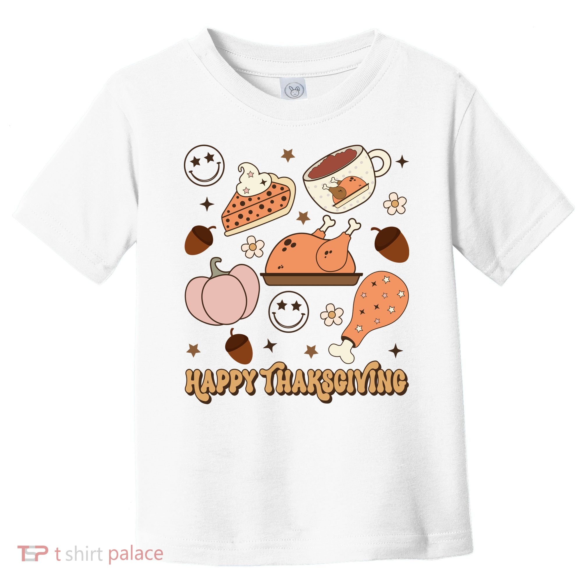 Happy Thanksgiving Groovy Family Thanksgiving Matching Outfits Toddler T-Shirt