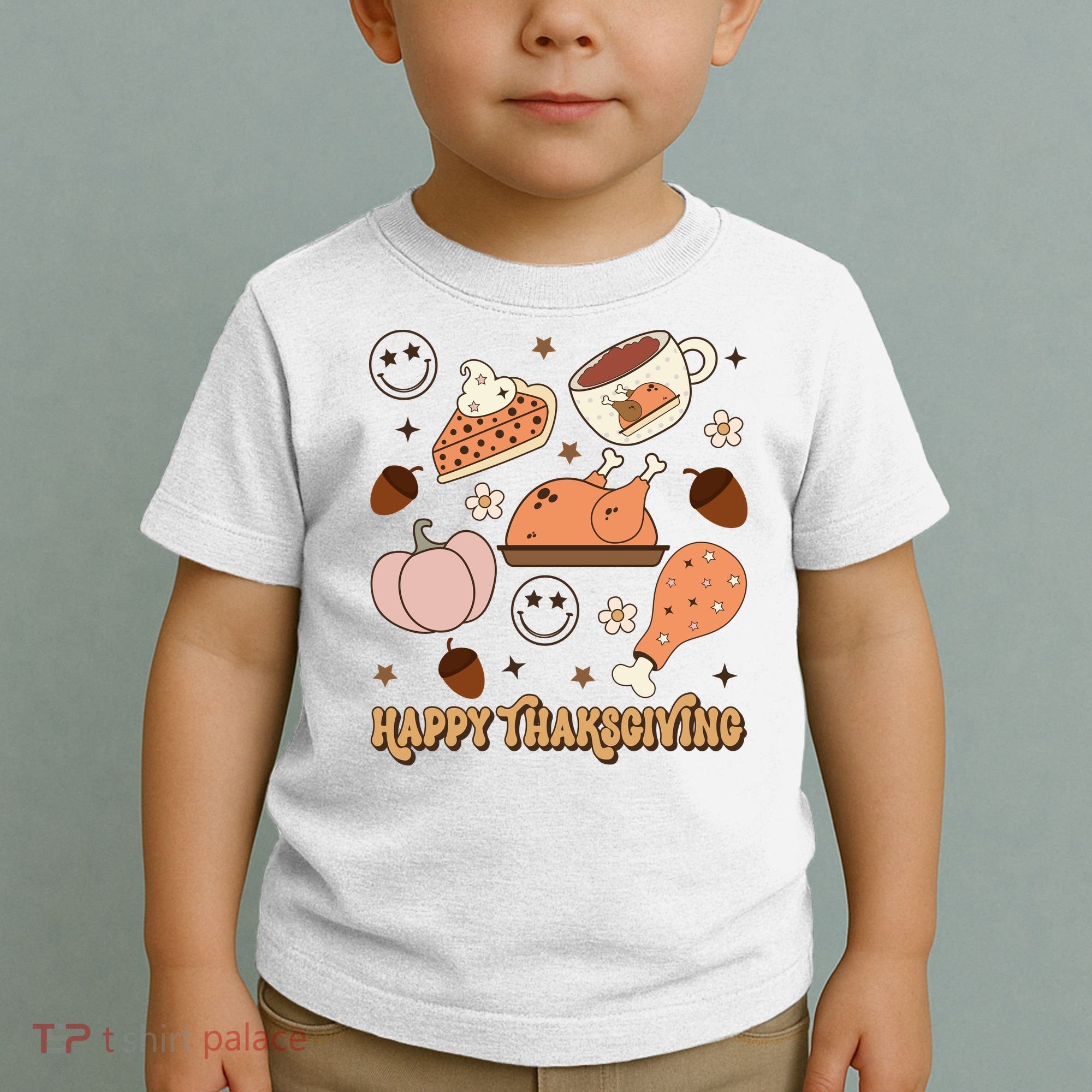 Happy Thanksgiving Groovy Family Thanksgiving Matching Outfits Toddler T-Shirt
